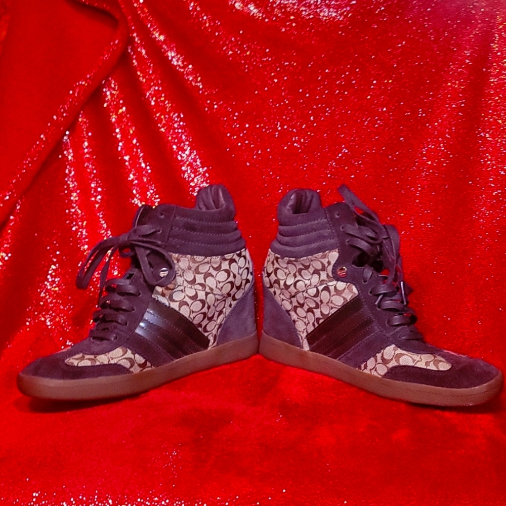 Womens Coach Wedge Sneakers
